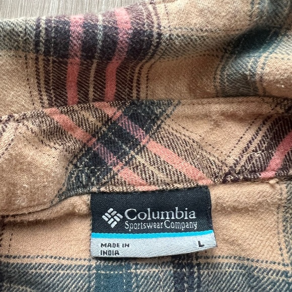 Columbia Flannel Men's L Button Up Long Sleeve Plaid - Picture 3 of 3